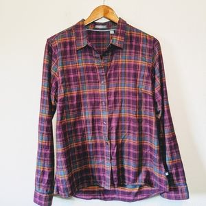 Toad&Co Pink and Orange Cotton Flannel